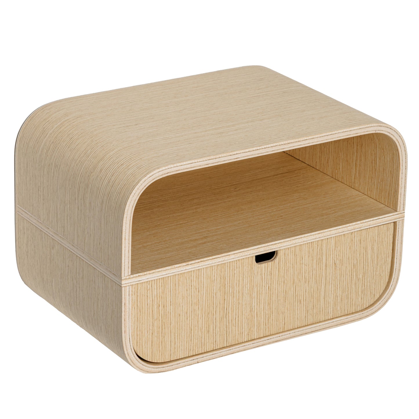 Floating Nightstand with Drawer, Minimalist Wall Mounted Oak Bedside Table