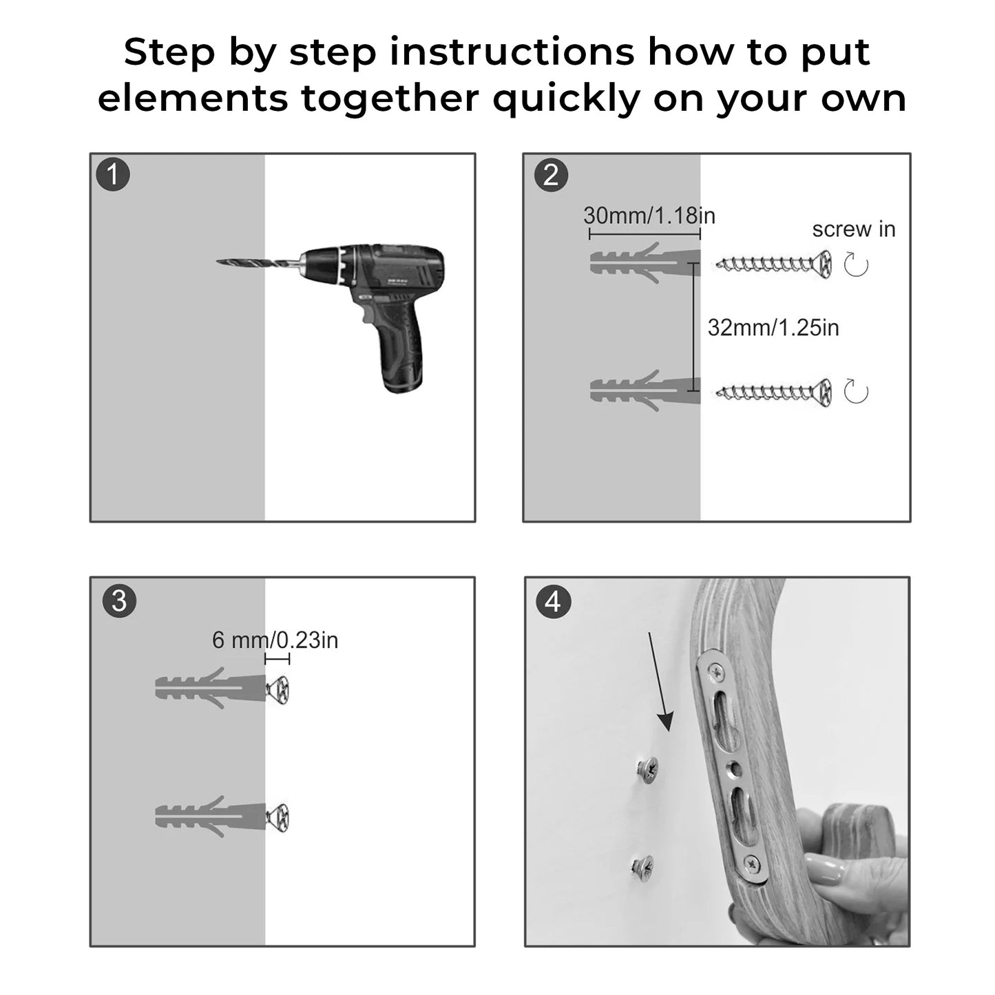 Set of 2 Wooden Wall Hooks, Oak