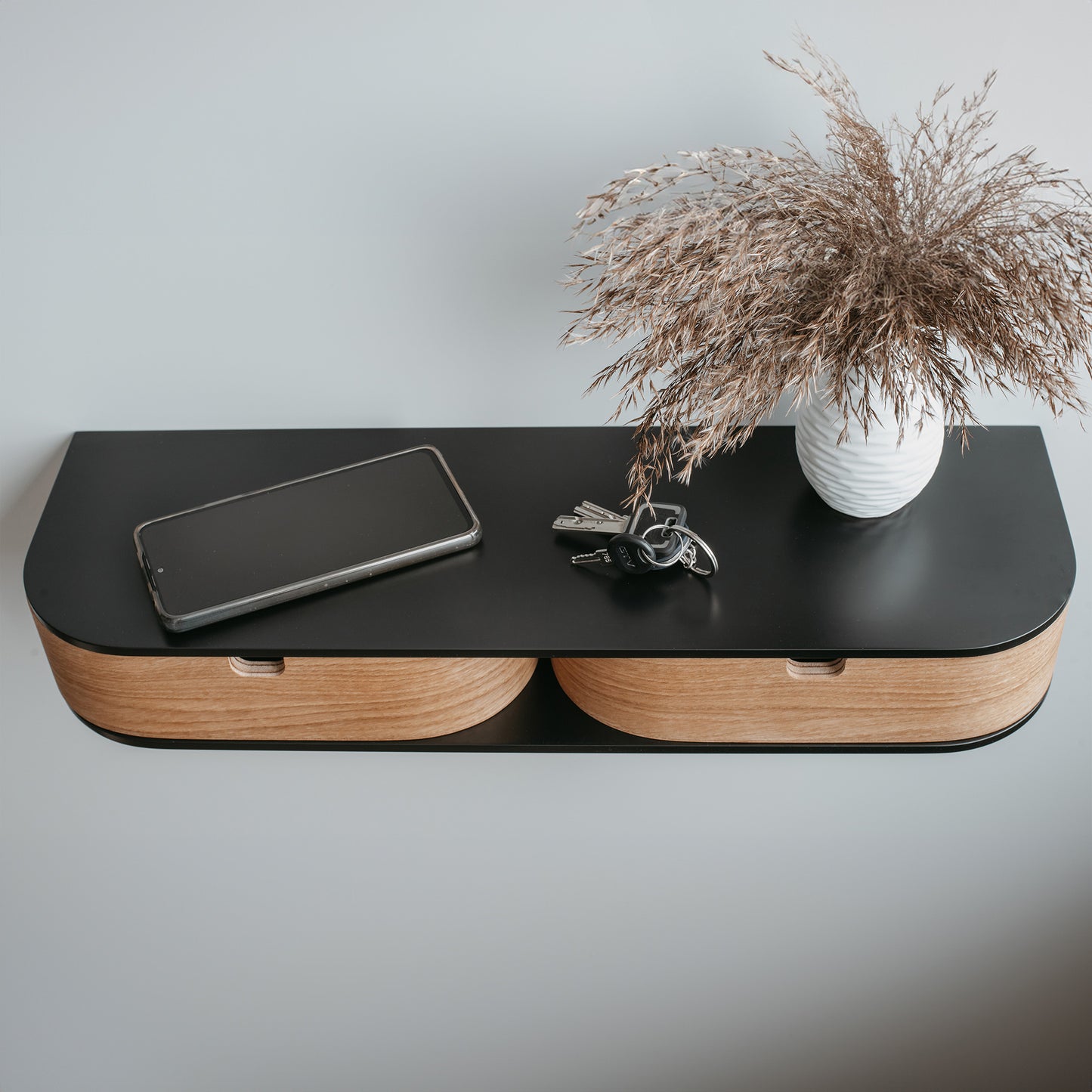 Floating Shelf with Two Drawers, Vanity Desk, 4 Colors