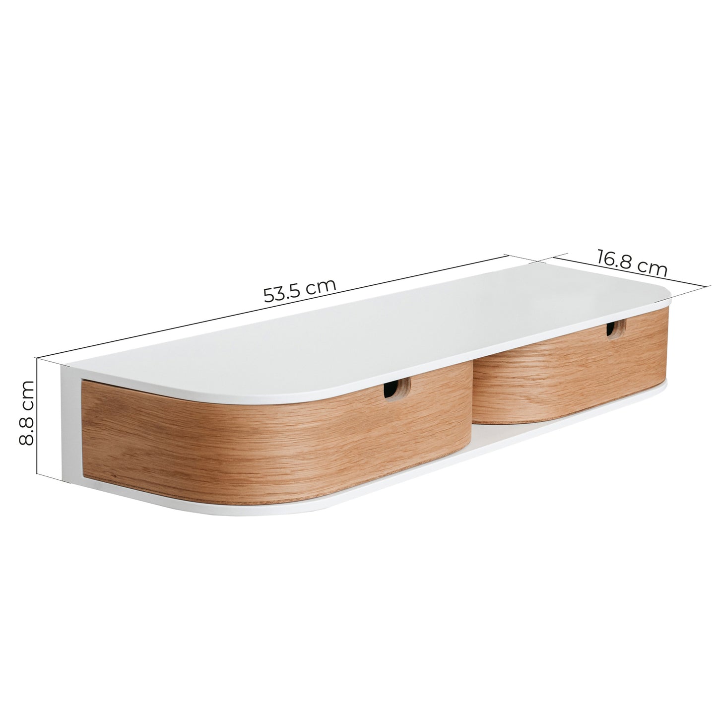Floating Shelf with Two Drawers, Vanity Desk, 4 Colors
