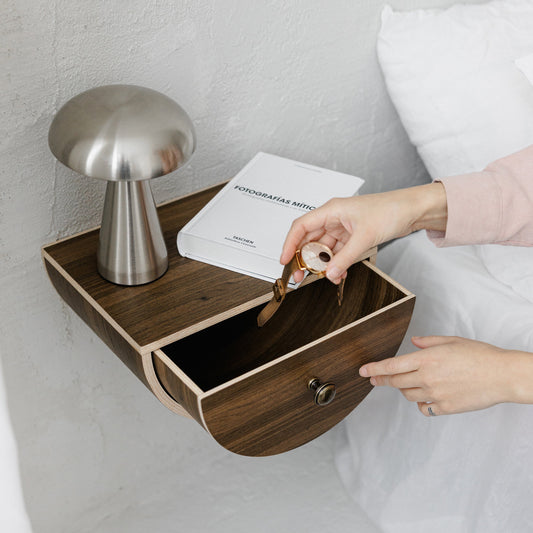 Wooden minimalist wall drawer shelf, Bedroom nightstand drawer