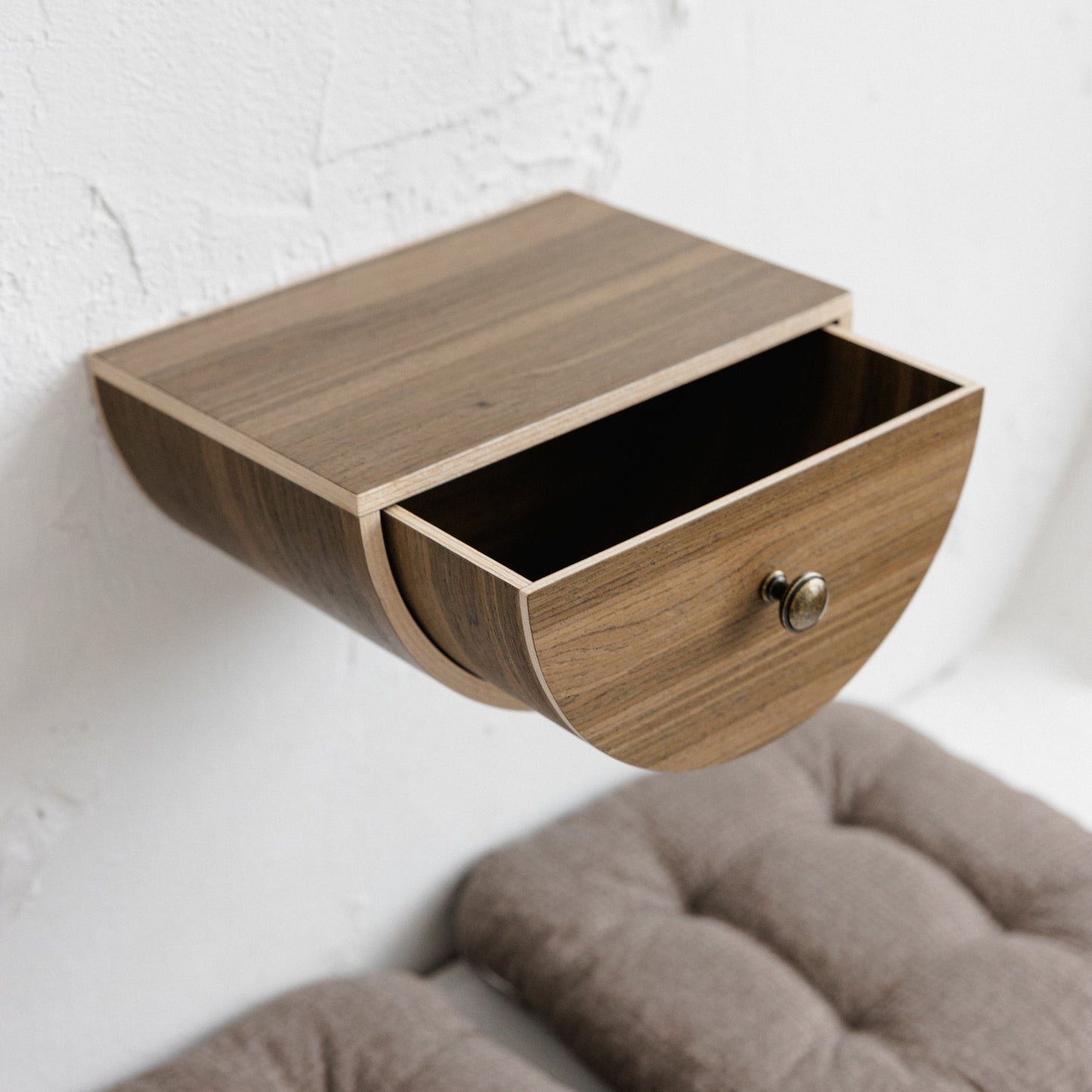 Wooden minimalist wall drawer shelf, Bedroom nightstand drawer