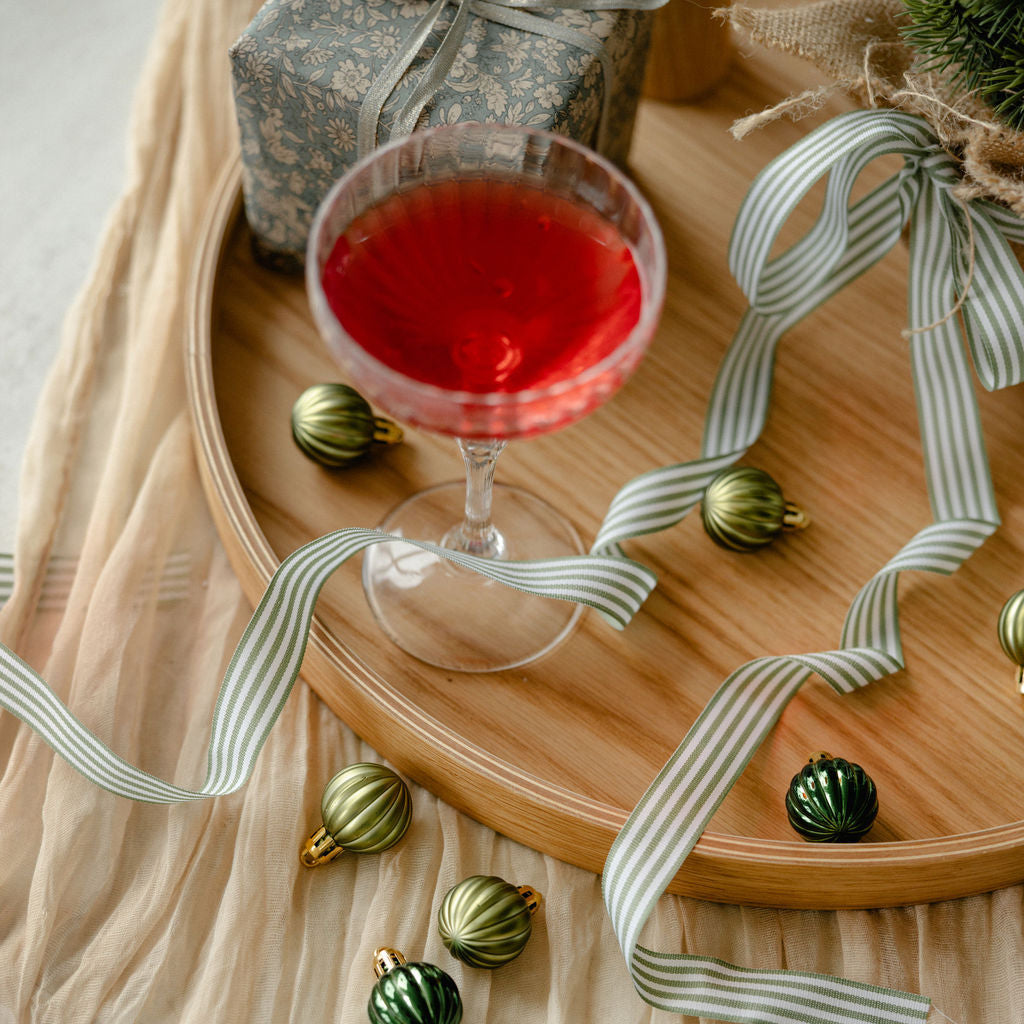 Large Round Oak Serving Board for Holiday Home Decor