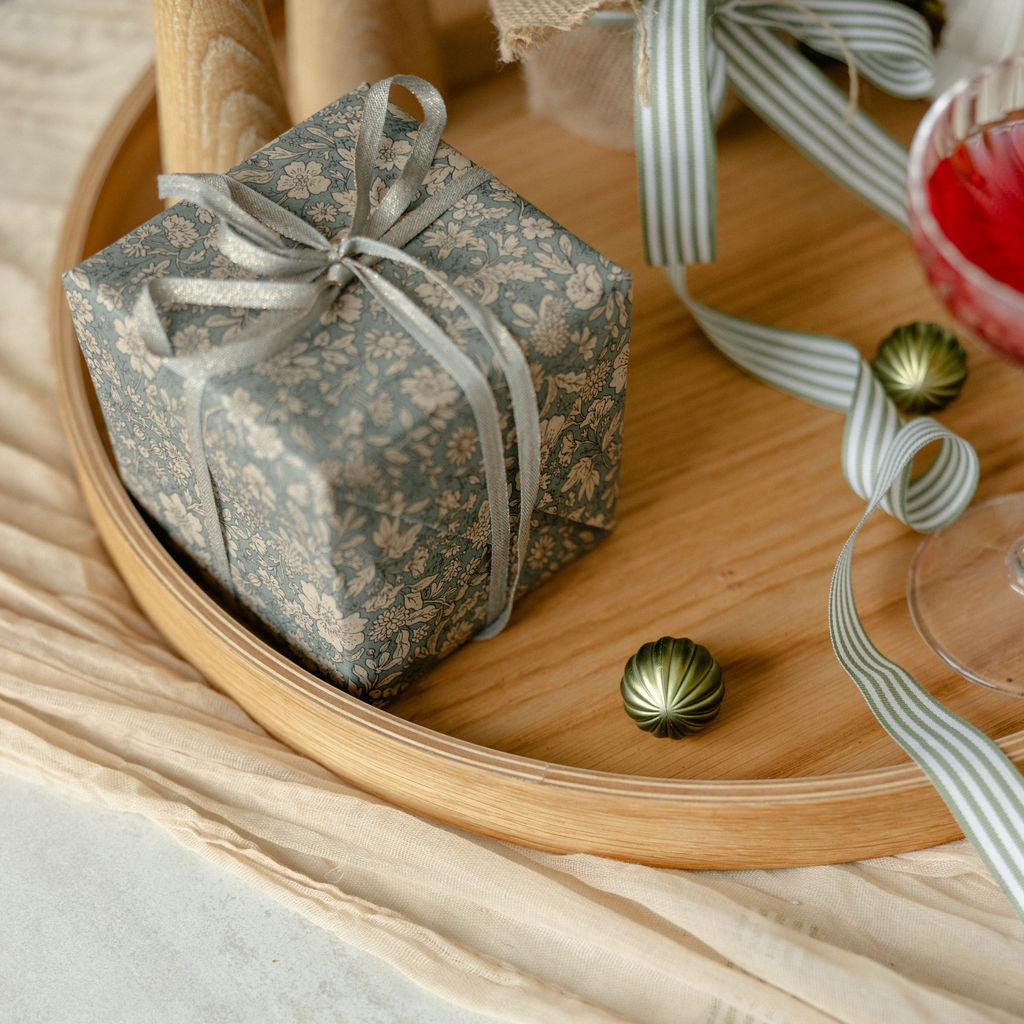 Large Round Oak Serving Board for Holiday Home Decor