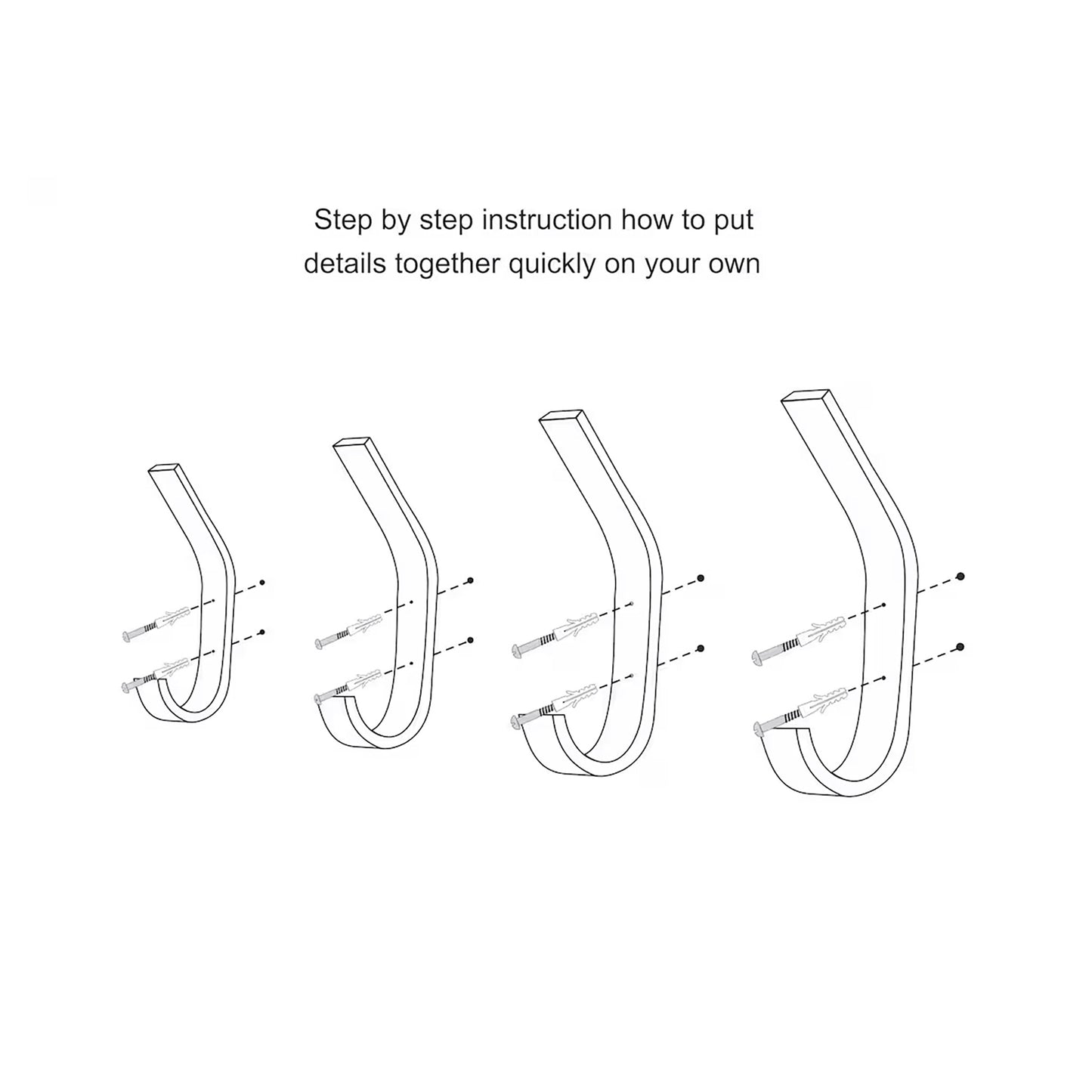 Set of 4 Wooden Wall Hooks, 5 Colors