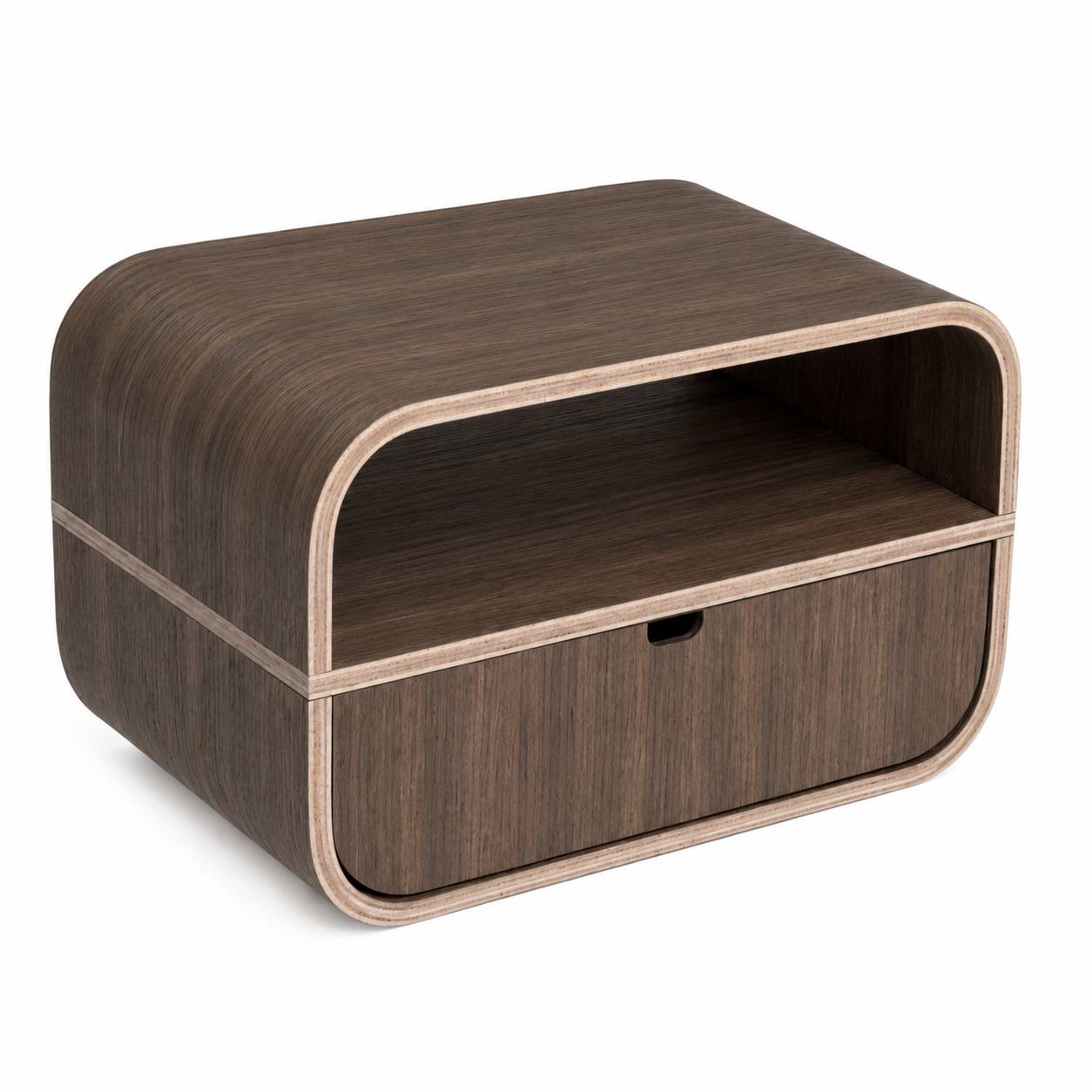 Floating Nightstand with Drawer, Minimalist Wall Mounted Oak Bedside Table