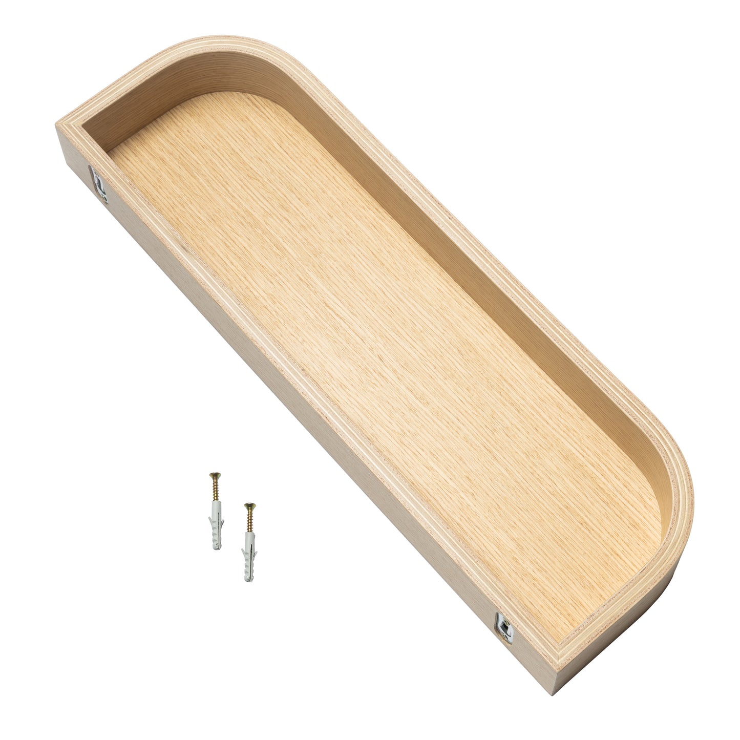 Set of Floating Wall Shelves, Oak Minimalist Ledge Shelf for Home