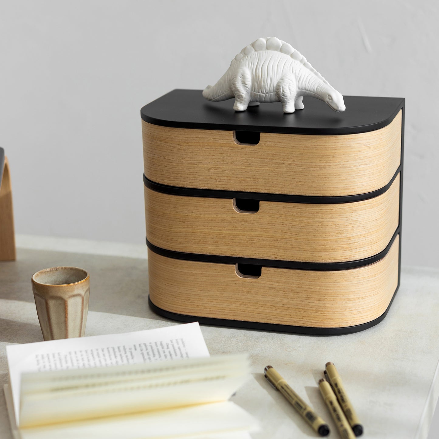 Mounted separate wood drawer box, Desk organization ideas