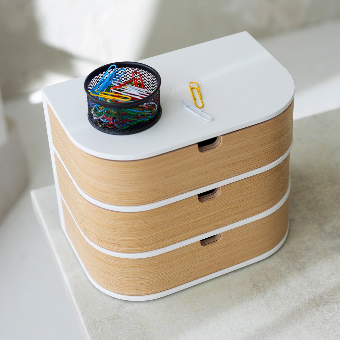 Mounted separate wood drawer box, Desk organization ideas