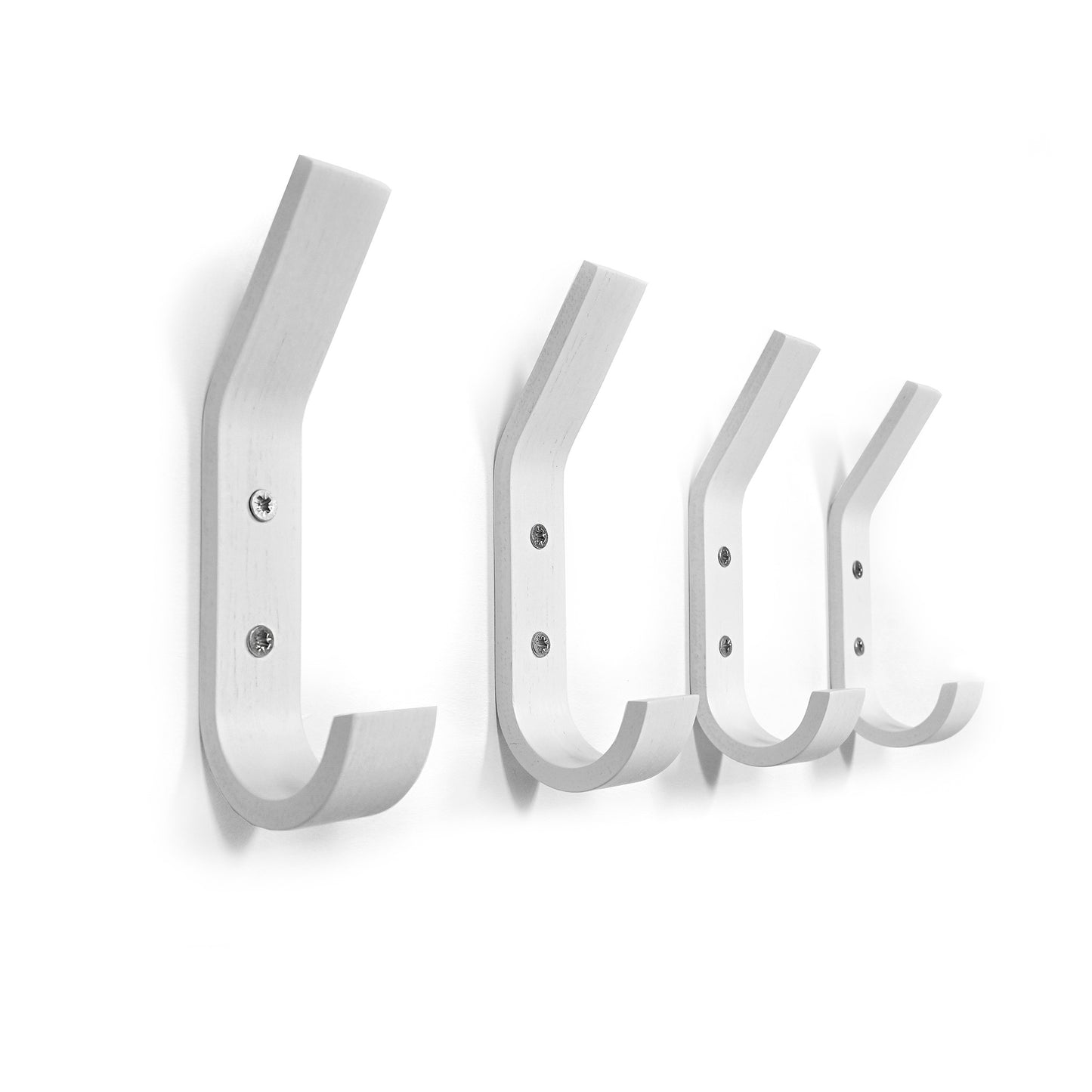Set of 4 Wooden Wall Hooks, 5 Colors