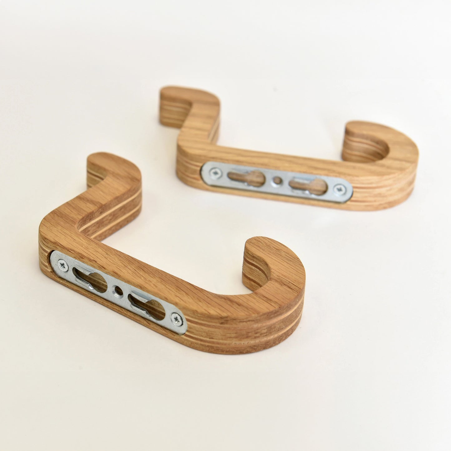 Set of 2 Wooden Wall Hooks, Oak