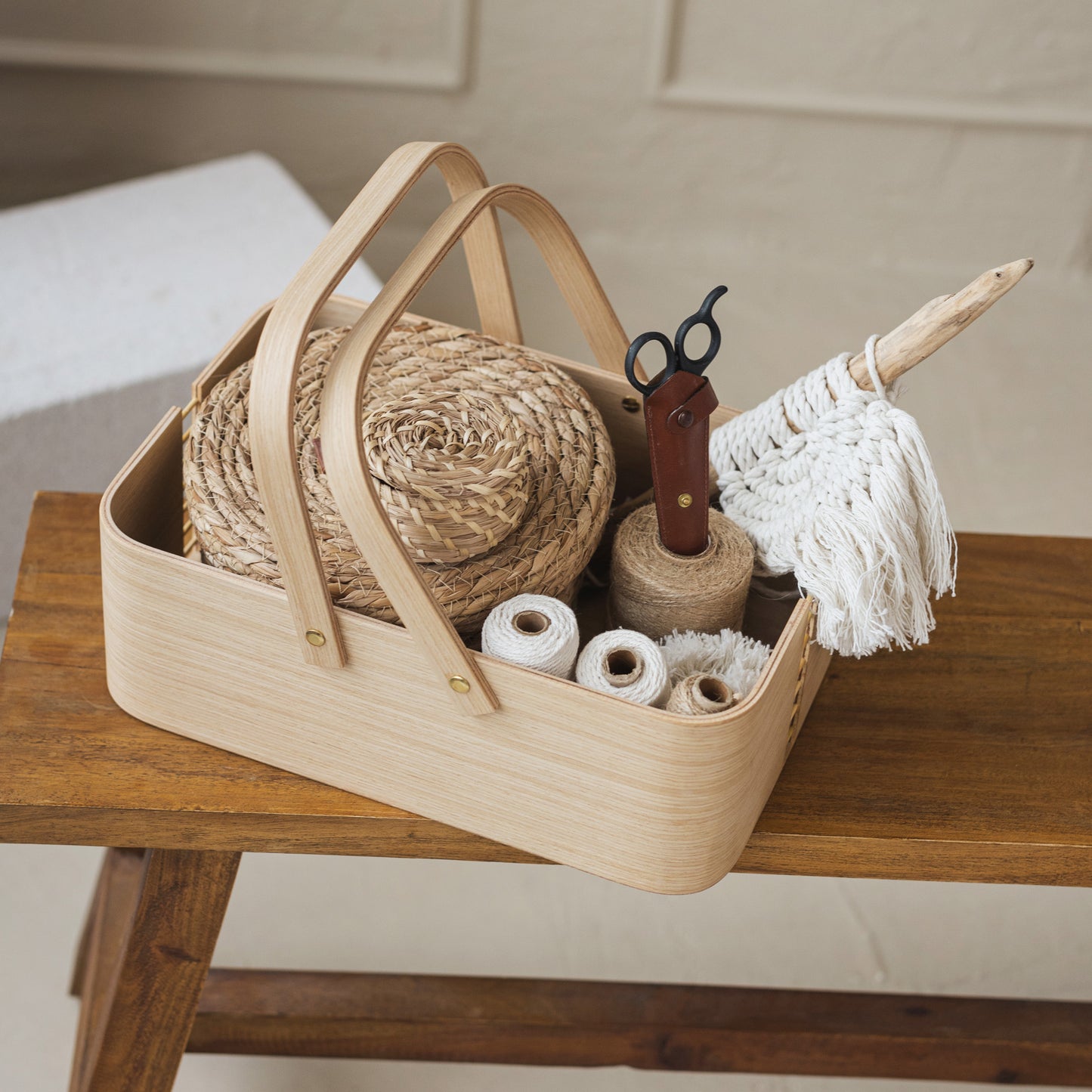 Stylish picnic basket, Outdoor basket with handles, Beach basket
