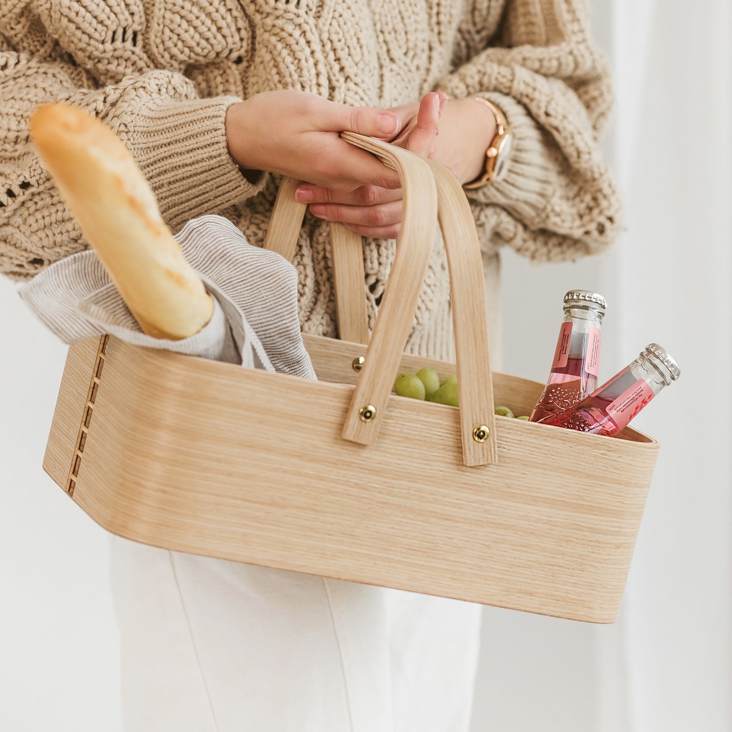 Stylish picnic basket, Outdoor basket with handles, Beach basket