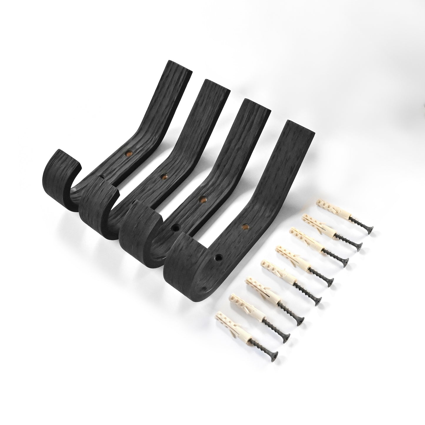 Set of 4 Wooden Wall Hooks, 5 Colors