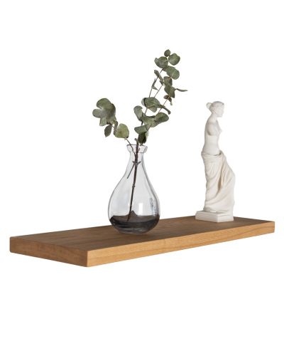Minimalist wooden mounted shelf
