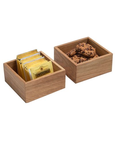 Small squar wooden boxes (2 pcs)