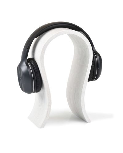 Wooden headphones stand, white