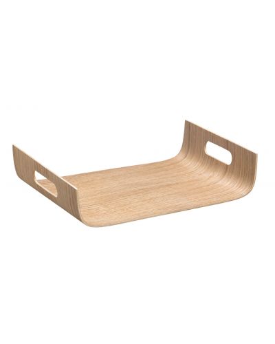 Versatile wooden tray with handles, oak